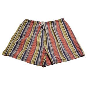Facconable Striped Swim Trunks Summer Beach Multi-color Men's Large L Pre-owned